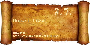Henczi Tibor névjegykártya